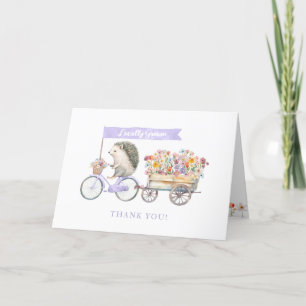 Tarjeta de agradecimiento de Lavender Hedgehog Bab