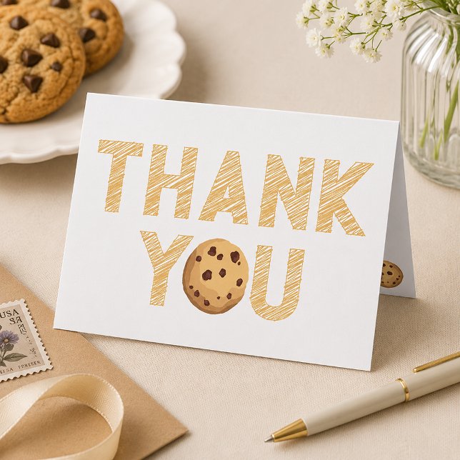 Tarjeta de agradecimiento de leche y galletas – Ga (Cookie Thank You Card)