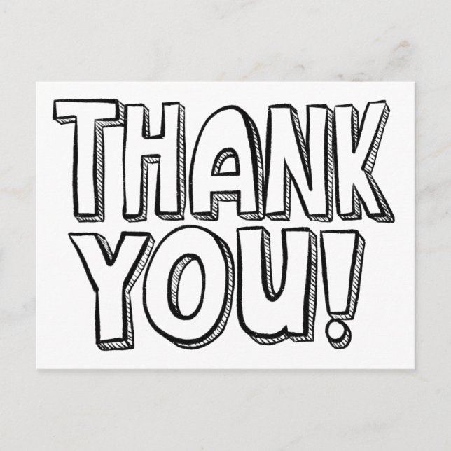 Tarjeta de agradecimiento de letra a mano Divertid (Anverso)