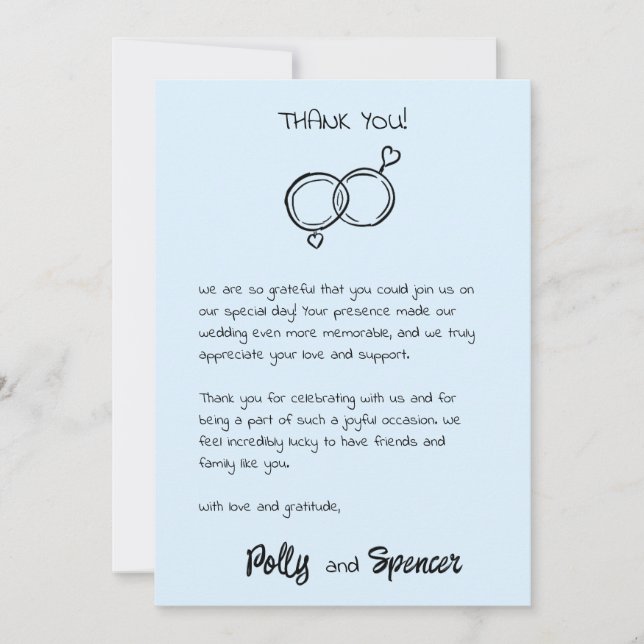 Tarjeta de agradecimiento de letra decorada con nu (Anverso)