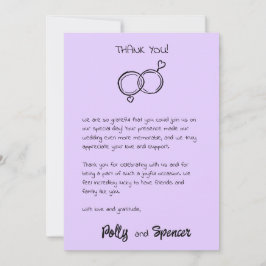 Tarjeta de agradecimiento de letra decorada Pastel