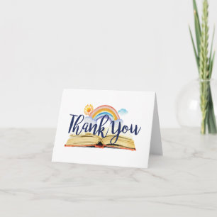 Tarjeta de agradecimiento de libros y Brunch