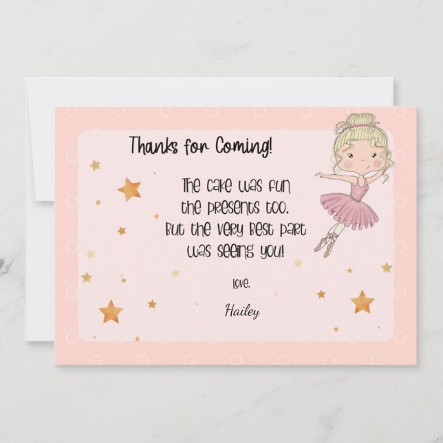 Tarjeta de agradecimiento de Light Ballerina (Anverso)
