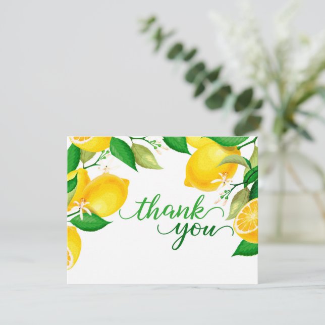 Tarjeta de agradecimiento de limón (Anverso de pie)
