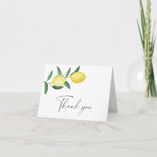 Tarjeta de agradecimiento de limón cítrico (Anverso)