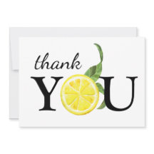 Tarjeta de agradecimiento de limón con acuarela li