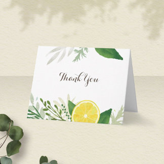 Tarjeta de agradecimiento de limón fresco
