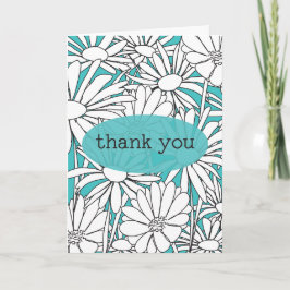 Tarjeta de agradecimiento de Line Art Daisies