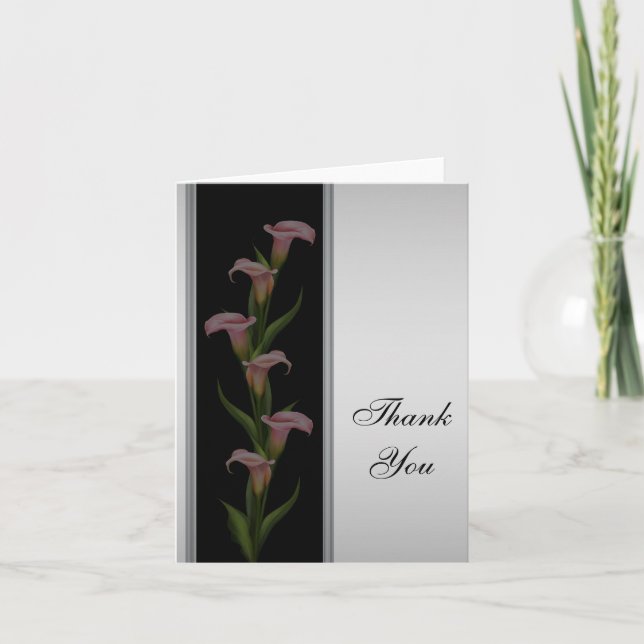 Tarjeta de agradecimiento de lirio de Calla platea (Anverso)