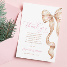 Tarjeta de agradecimiento de Little Cookie Bow Bab