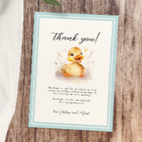 Tarjeta de agradecimiento de Little Duck Baby Show