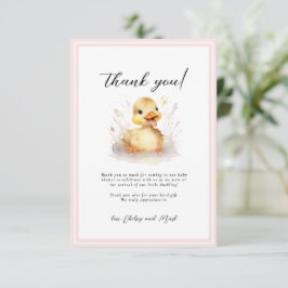 Tarjeta de agradecimiento de Little Duck Baby Show