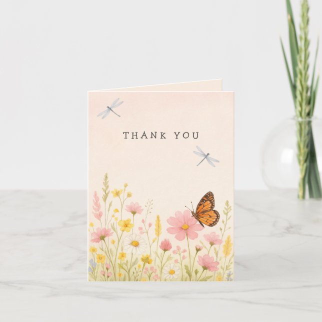 Tarjeta de agradecimiento de Little Wildflower Bab (Anverso)