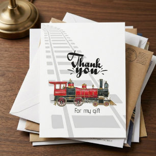 Tarjeta de agradecimiento de locomotora de vapor c