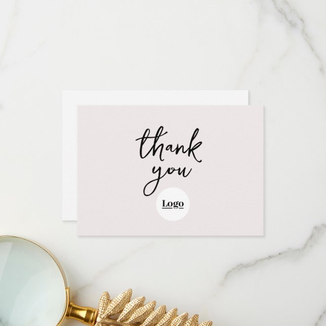 Tarjeta de agradecimiento de logotipo empresarial (Anverso/Reverso In Situ)
