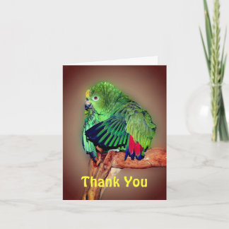 Tarjeta de agradecimiento de loro amarillo napado