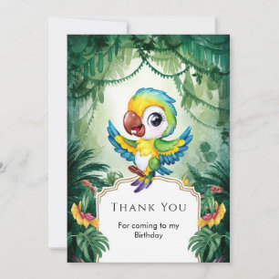 Tarjeta de agradecimiento de loro mágico simple