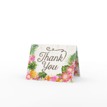 Tarjeta de agradecimiento de Luau Hawaiian Rustic