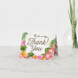 Tarjeta de agradecimiento de Luau Hawaiian Rustic 