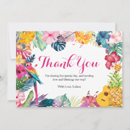 Tarjeta de agradecimiento de Luau tropical