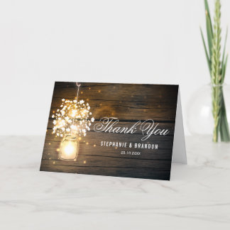 Tarjeta de agradecimiento de luces brillantes en f