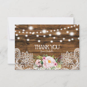 Tarjeta de agradecimiento de luces de cuerda de ma