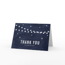 Tarjeta de agradecimiento de luces de cuerda de no