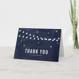 Tarjeta de agradecimiento de luces de cuerda de no