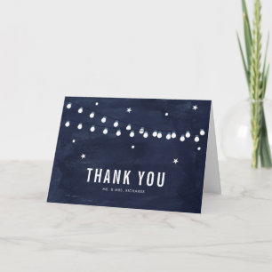 Tarjeta de agradecimiento de luces de cuerda de no