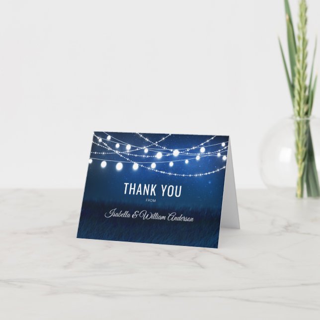 Tarjeta de agradecimiento de Luces Nocturnas Azule (Anverso)