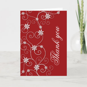 Tarjeta de agradecimiento de lujo elegante White S