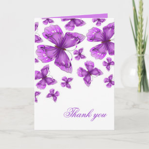 Tarjeta de agradecimiento de lujo mariposa elegant
