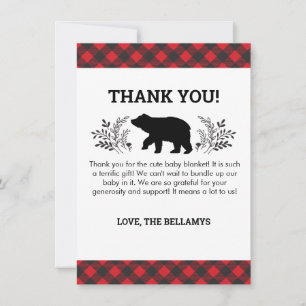 Tarjeta de agradecimiento de Lumberjack Bear