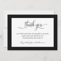 Tarjeta de agradecimiento de luto por funeral con