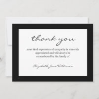 Tarjeta de agradecimiento de luto por funeral con 