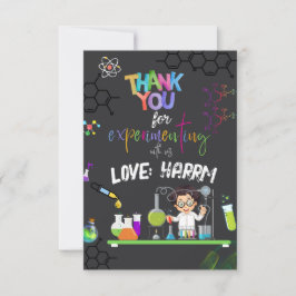Tarjeta de agradecimiento de Mad Science Birthday 