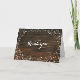 Tarjeta de agradecimiento de madera de granero con