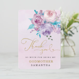 Tarjeta de agradecimiento de madrina personalizada