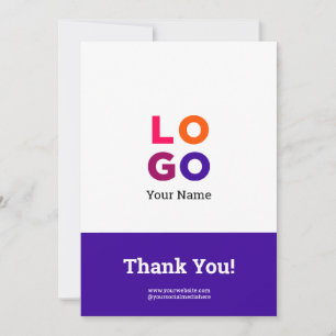 Tarjeta de agradecimiento de Magenta simple para s