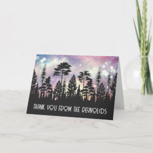 Tarjeta de agradecimiento de Magic Bokeh Forest