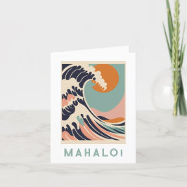 Tarjeta de agradecimiento de Mahalo, diseño de la 