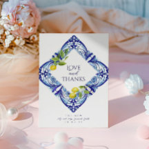 Tarjeta de agradecimiento de Majólica siciliana -