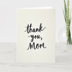 Tarjeta de agradecimiento de mamá caligráfica