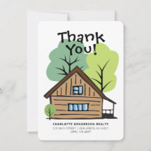 Tarjeta de agradecimiento de mano de cliente inmob