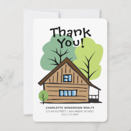 Tarjeta de agradecimiento de mano de cliente inmob