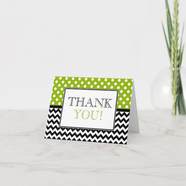 Tarjeta de agradecimiento de manzana verde con lun (Anverso)