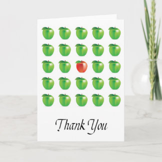 Tarjeta de agradecimiento de manzanas verdes