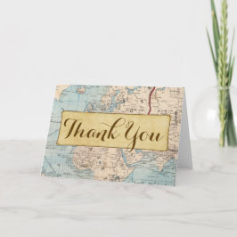 Tarjeta de agradecimiento de mapa de viaje
