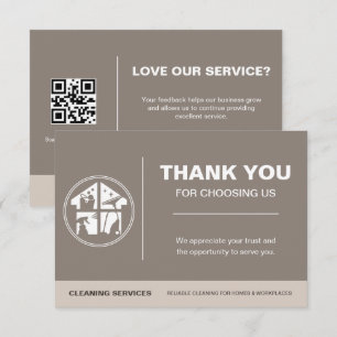 Tarjeta de agradecimiento de marca de servicio de