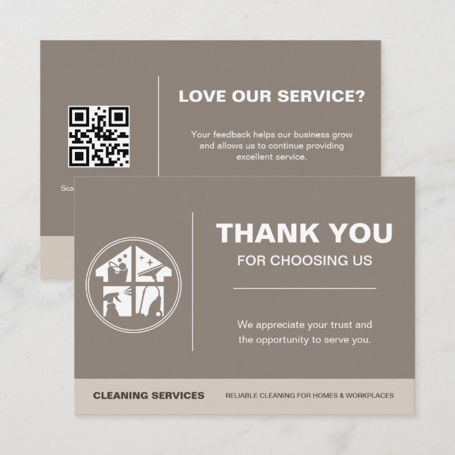 Tarjeta de agradecimiento de marca de servicio de  (Anverso / Reverso)